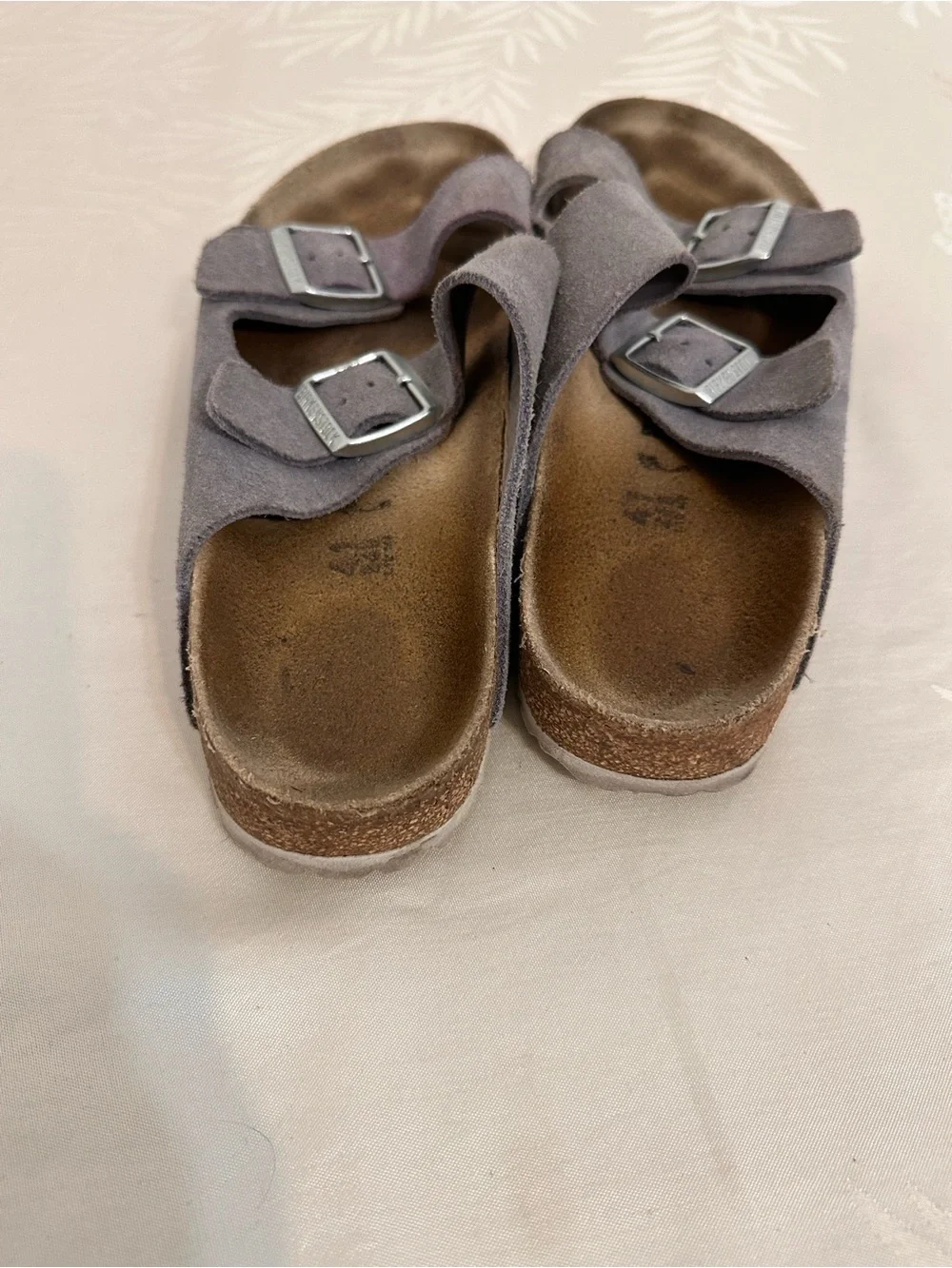 Birkenstock  women’s  Suede Double Strap Sandals in Gray